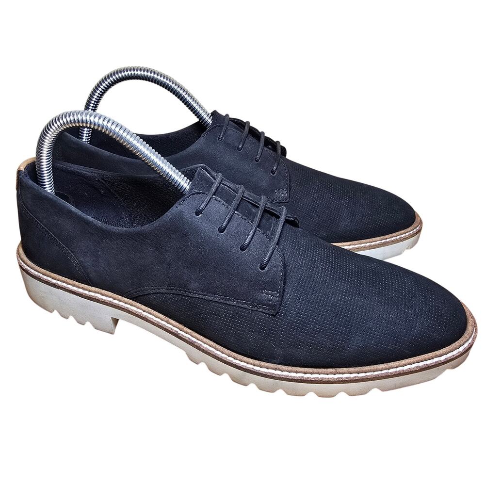 ECCO Dress Shoes Womens EU 39 US 8-8.5 Modern Tailored Tie Oxford Black Leather